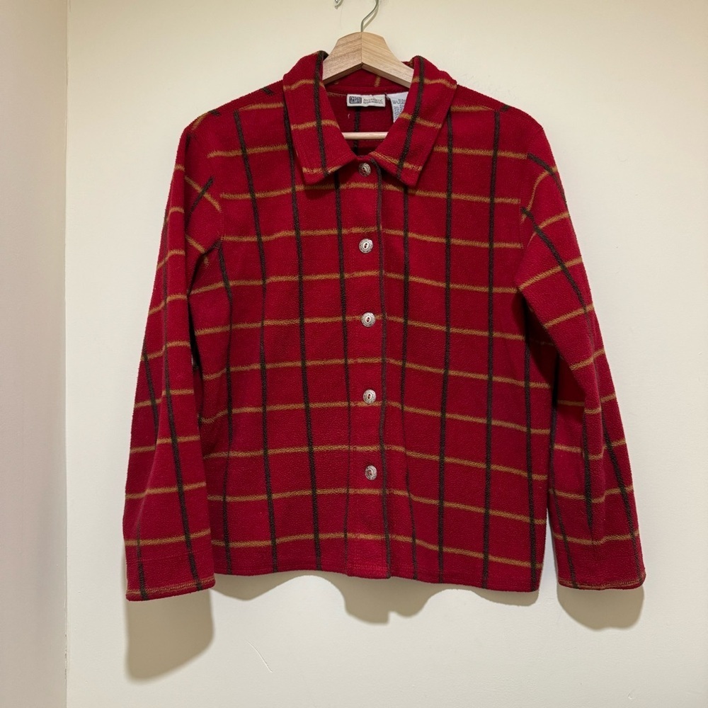 Women’s Vintage Faded Glory Plaid Fleece Western Button Down Jacket Size: S 4/6